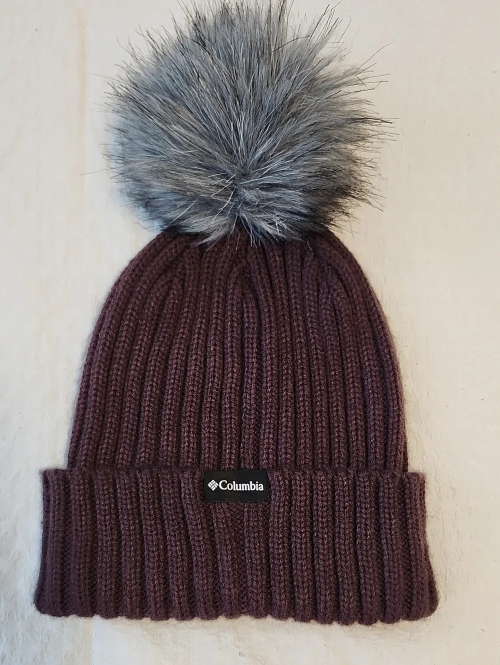 Columbia Women's Winter Blur Ribbed Pom Pom Beanie - Burgundy / Plum
